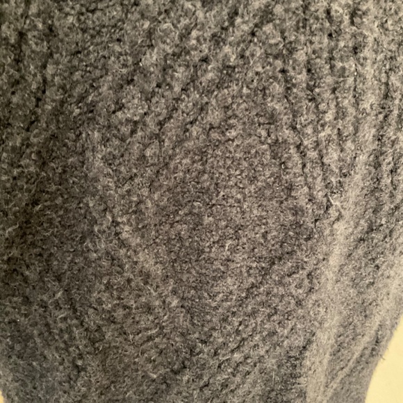 Anthropologie Moth Cardigan Cable Wool Alpaca Textured fisherman Sweater Gray M - Picture 9 of 14